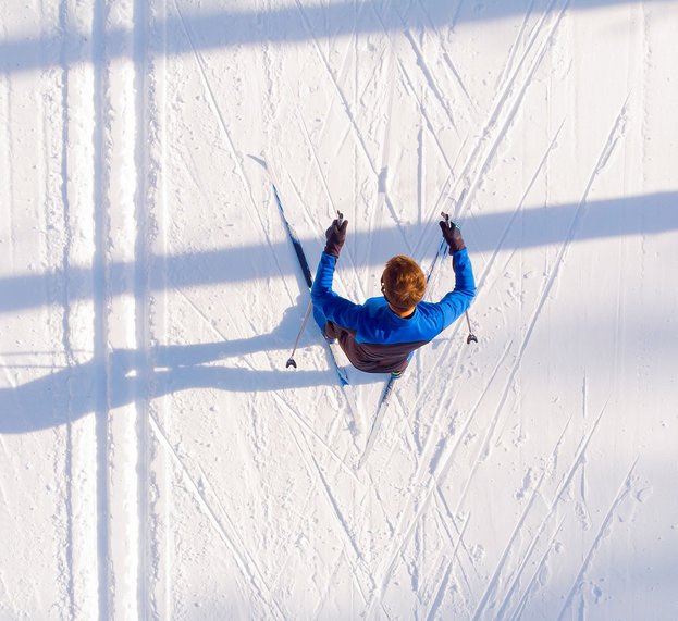 Langläufer Ansicht von oben